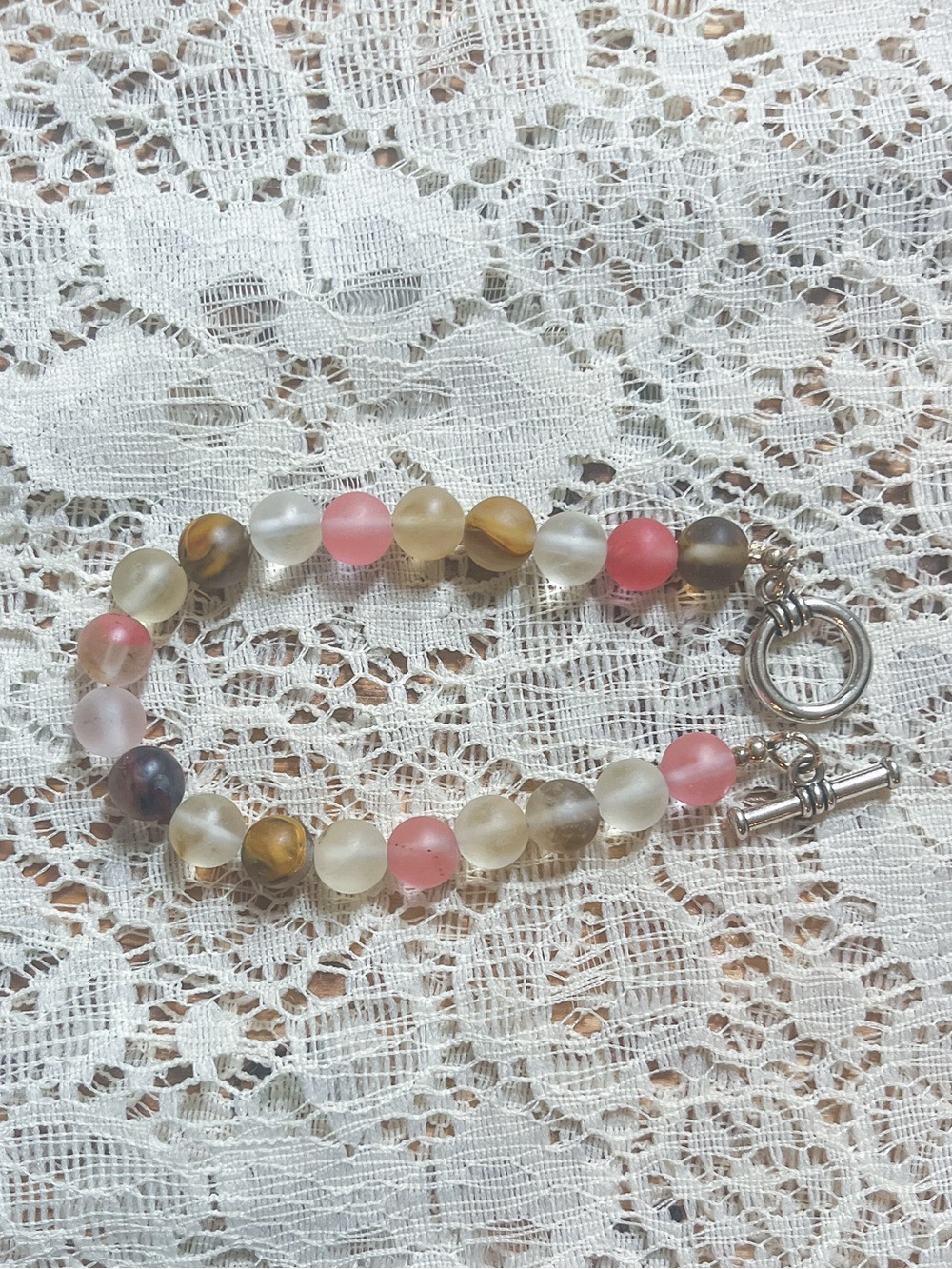Multi-Color Beaded Bracelet with Toggle Clasp - Women Jewelry